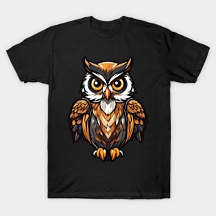 Nocturnal Enigma: Little Owl Illustration 2 T-Shirt